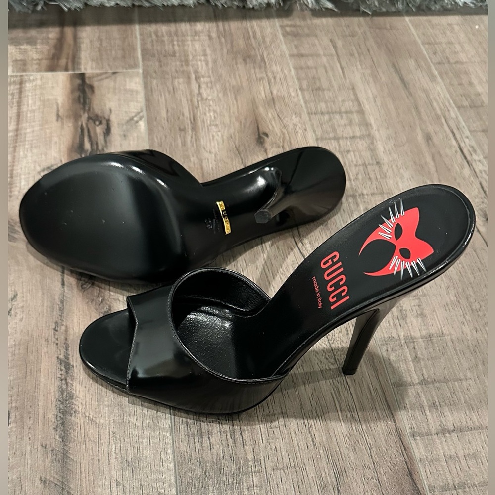 Gucci Black Open-Toe Heels